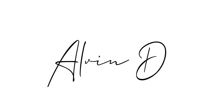 How to make Alvin D signature? Allison_Script is a professional autograph style. Create handwritten signature for Alvin D name. Alvin D signature style 2 images and pictures png