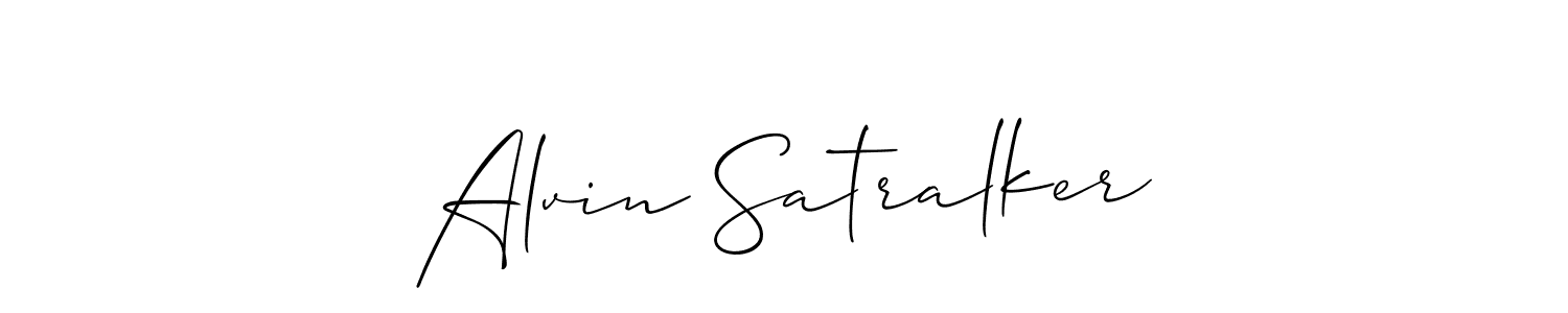 Use a signature maker to create a handwritten signature online. With this signature software, you can design (Allison_Script) your own signature for name Alvin Satralker. Alvin Satralker signature style 2 images and pictures png