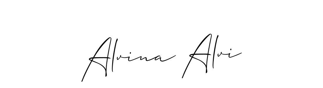 if you are searching for the best signature style for your name Alvina Alvi. so please give up your signature search. here we have designed multiple signature styles  using Allison_Script. Alvina Alvi signature style 2 images and pictures png