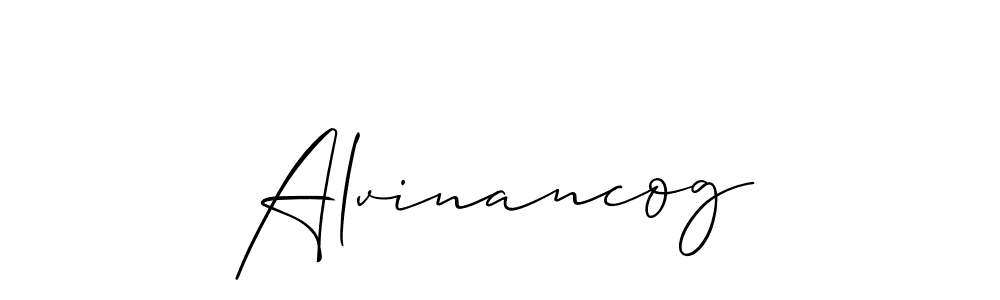 Design your own signature with our free online signature maker. With this signature software, you can create a handwritten (Allison_Script) signature for name Alvinancog. Alvinancog signature style 2 images and pictures png