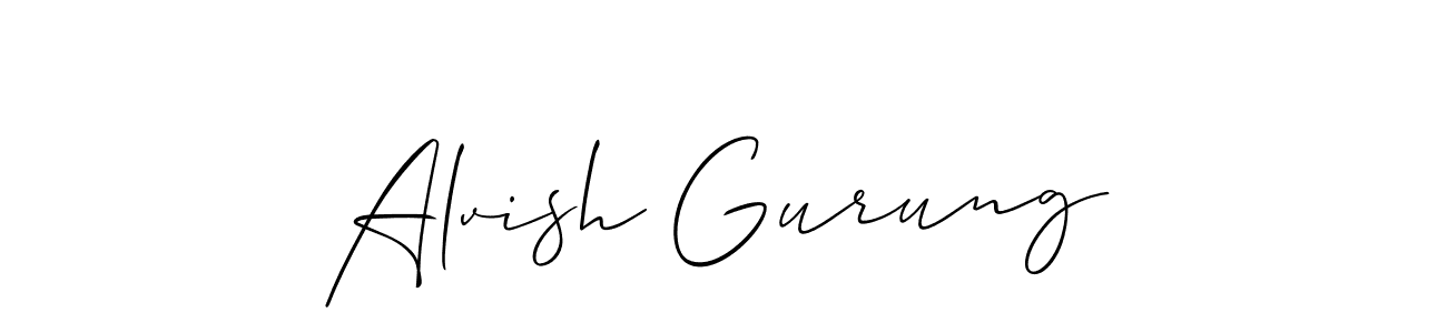 Alvish Gurung stylish signature style. Best Handwritten Sign (Allison_Script) for my name. Handwritten Signature Collection Ideas for my name Alvish Gurung. Alvish Gurung signature style 2 images and pictures png