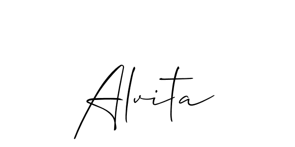 You should practise on your own different ways (Allison_Script) to write your name (Alvita) in signature. don't let someone else do it for you. Alvita signature style 2 images and pictures png