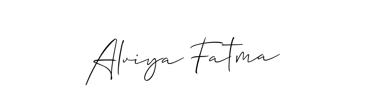 How to make Alviya Fatma name signature. Use Allison_Script style for creating short signs online. This is the latest handwritten sign. Alviya Fatma signature style 2 images and pictures png