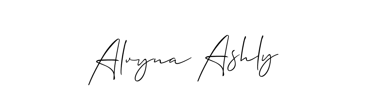 Alvyna Ashly stylish signature style. Best Handwritten Sign (Allison_Script) for my name. Handwritten Signature Collection Ideas for my name Alvyna Ashly. Alvyna Ashly signature style 2 images and pictures png