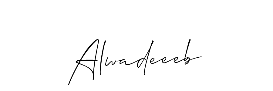 It looks lik you need a new signature style for name Alwadeeeb. Design unique handwritten (Allison_Script) signature with our free signature maker in just a few clicks. Alwadeeeb signature style 2 images and pictures png