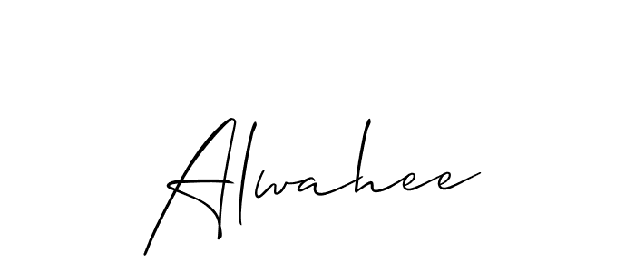 It looks lik you need a new signature style for name Alwahee. Design unique handwritten (Allison_Script) signature with our free signature maker in just a few clicks. Alwahee signature style 2 images and pictures png