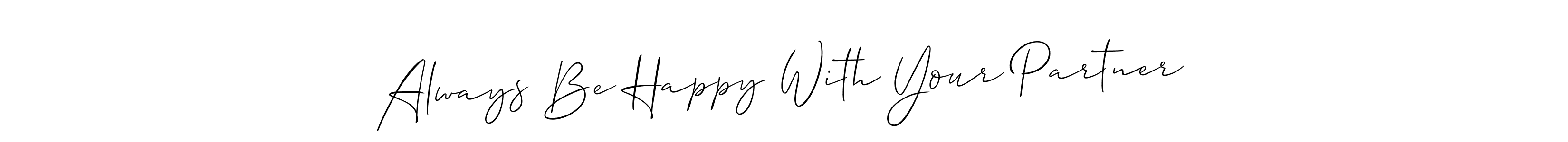 How to Draw Always Be Happy With Your Partner signature style? Allison_Script is a latest design signature styles for name Always Be Happy With Your Partner. Always Be Happy With Your Partner signature style 2 images and pictures png