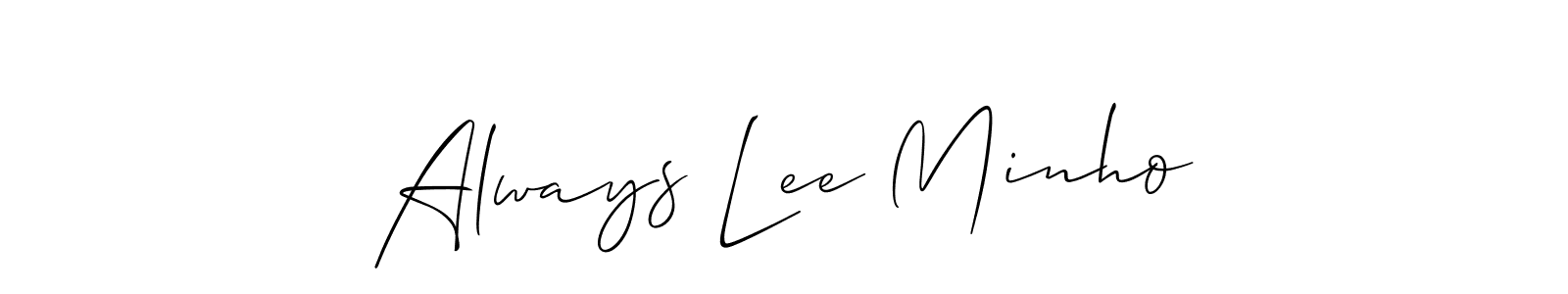 You should practise on your own different ways (Allison_Script) to write your name (Always Lee Minho) in signature. don't let someone else do it for you. Always Lee Minho signature style 2 images and pictures png