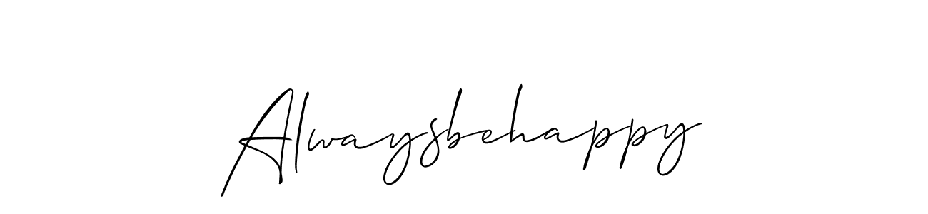 Make a beautiful signature design for name Alwaysbehappy. With this signature (Allison_Script) style, you can create a handwritten signature for free. Alwaysbehappy signature style 2 images and pictures png