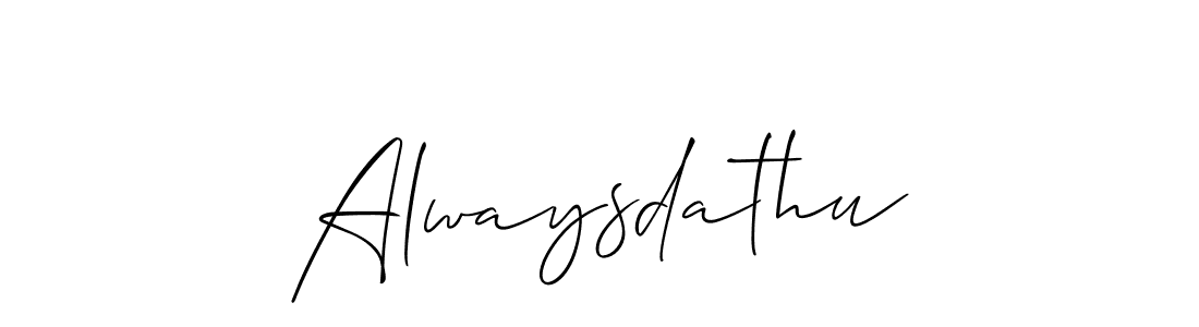 Also You can easily find your signature by using the search form. We will create Alwaysdathu name handwritten signature images for you free of cost using Allison_Script sign style. Alwaysdathu signature style 2 images and pictures png