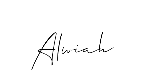 Design your own signature with our free online signature maker. With this signature software, you can create a handwritten (Allison_Script) signature for name Alwiah. Alwiah signature style 2 images and pictures png