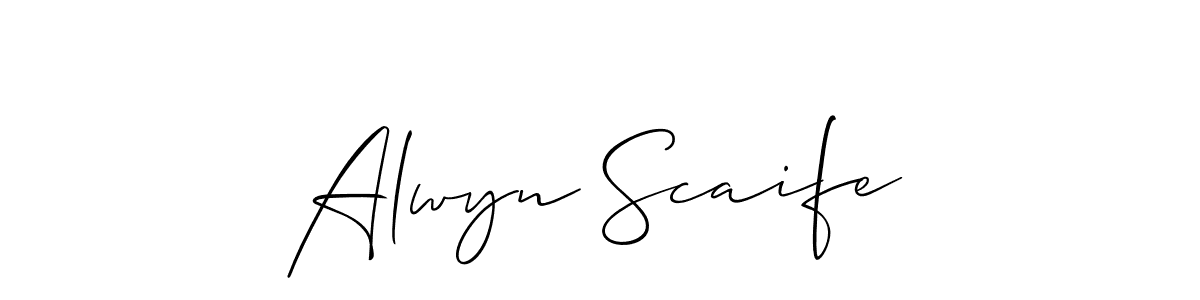 The best way (Allison_Script) to make a short signature is to pick only two or three words in your name. The name Alwyn Scaife include a total of six letters. For converting this name. Alwyn Scaife signature style 2 images and pictures png