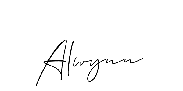 Create a beautiful signature design for name Alwynn. With this signature (Allison_Script) fonts, you can make a handwritten signature for free. Alwynn signature style 2 images and pictures png