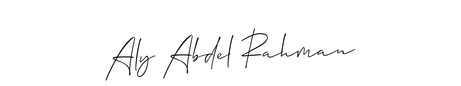 It looks lik you need a new signature style for name Aly Abdel Rahman. Design unique handwritten (Allison_Script) signature with our free signature maker in just a few clicks. Aly Abdel Rahman signature style 2 images and pictures png