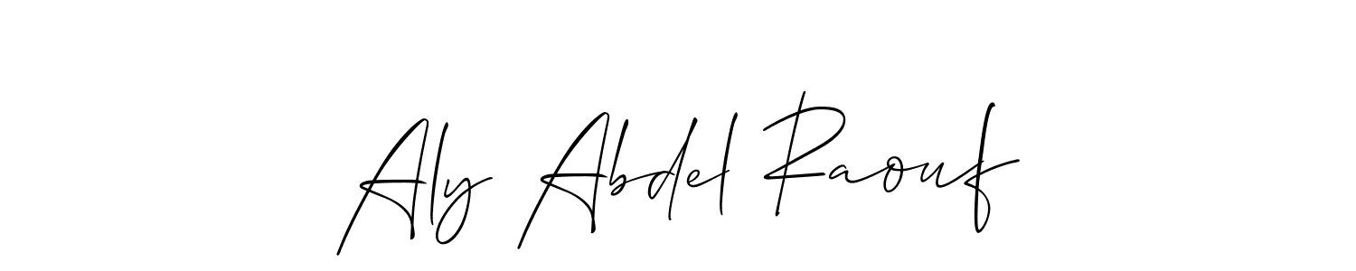 Design your own signature with our free online signature maker. With this signature software, you can create a handwritten (Allison_Script) signature for name Aly Abdel Raouf. Aly Abdel Raouf signature style 2 images and pictures png