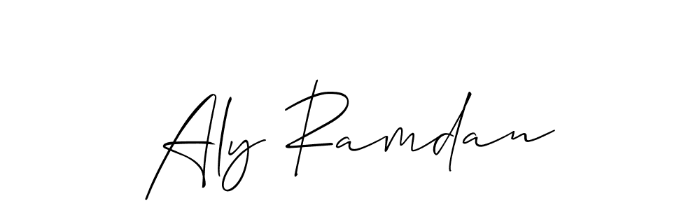 Similarly Allison_Script is the best handwritten signature design. Signature creator online .You can use it as an online autograph creator for name Aly Ramdan. Aly Ramdan signature style 2 images and pictures png