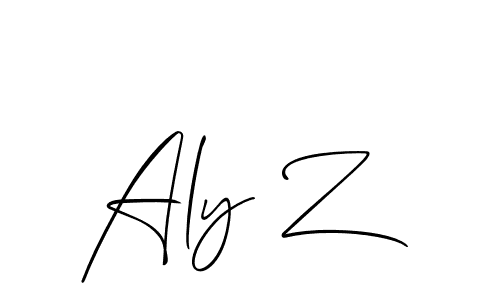 Use a signature maker to create a handwritten signature online. With this signature software, you can design (Allison_Script) your own signature for name Aly Z. Aly Z signature style 2 images and pictures png