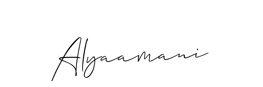 How to make Alyaamani name signature. Use Allison_Script style for creating short signs online. This is the latest handwritten sign. Alyaamani signature style 2 images and pictures png