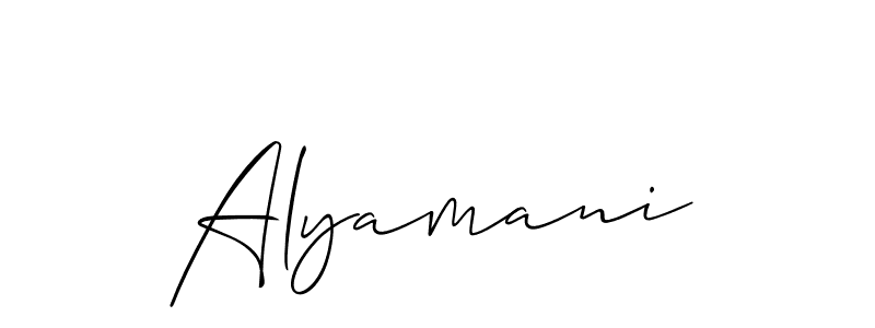 It looks lik you need a new signature style for name Alyamani. Design unique handwritten (Allison_Script) signature with our free signature maker in just a few clicks. Alyamani signature style 2 images and pictures png