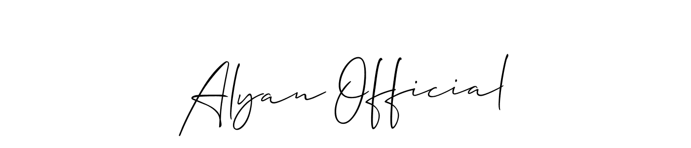 How to make Alyan Official signature? Allison_Script is a professional autograph style. Create handwritten signature for Alyan Official name. Alyan Official signature style 2 images and pictures png