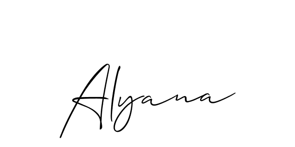 Create a beautiful signature design for name Alyana. With this signature (Allison_Script) fonts, you can make a handwritten signature for free. Alyana signature style 2 images and pictures png