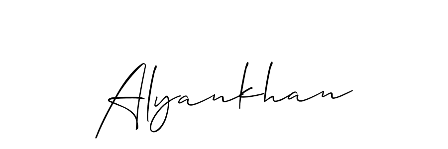 if you are searching for the best signature style for your name Alyankhan. so please give up your signature search. here we have designed multiple signature styles  using Allison_Script. Alyankhan signature style 2 images and pictures png