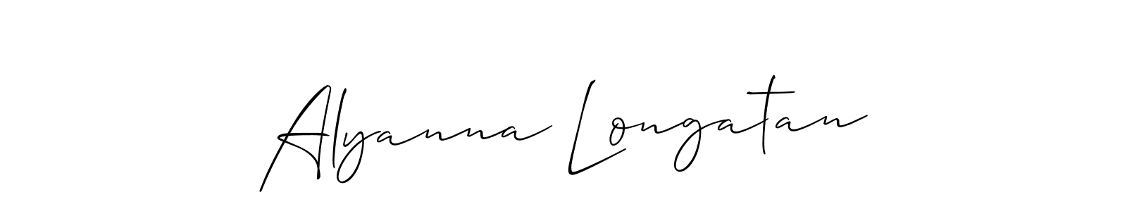 How to Draw Alyanna Longatan signature style? Allison_Script is a latest design signature styles for name Alyanna Longatan. Alyanna Longatan signature style 2 images and pictures png