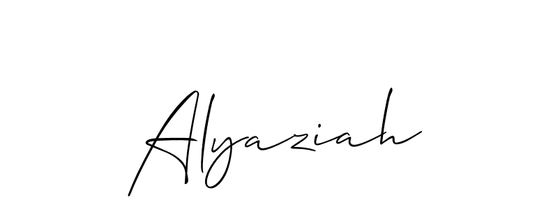 The best way (Allison_Script) to make a short signature is to pick only two or three words in your name. The name Alyaziah include a total of six letters. For converting this name. Alyaziah signature style 2 images and pictures png