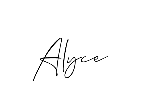 Alyce stylish signature style. Best Handwritten Sign (Allison_Script) for my name. Handwritten Signature Collection Ideas for my name Alyce. Alyce signature style 2 images and pictures png