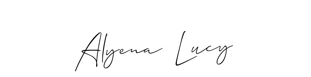 if you are searching for the best signature style for your name Alyena  Lucy. so please give up your signature search. here we have designed multiple signature styles  using Allison_Script. Alyena  Lucy signature style 2 images and pictures png