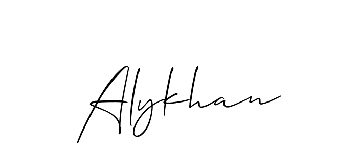 The best way (Allison_Script) to make a short signature is to pick only two or three words in your name. The name Alykhan include a total of six letters. For converting this name. Alykhan signature style 2 images and pictures png