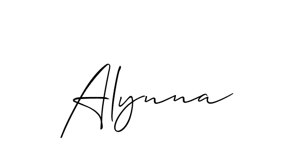 How to make Alynna name signature. Use Allison_Script style for creating short signs online. This is the latest handwritten sign. Alynna signature style 2 images and pictures png