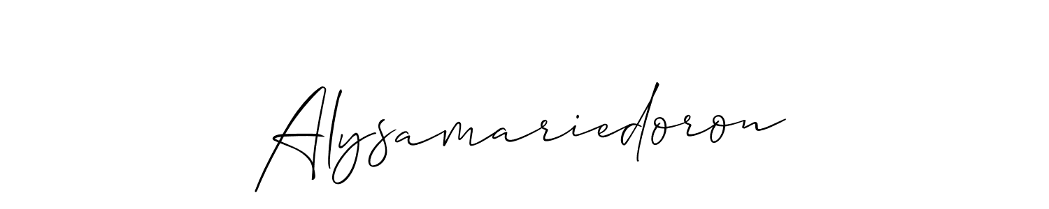 You should practise on your own different ways (Allison_Script) to write your name (Alysamariedoron) in signature. don't let someone else do it for you. Alysamariedoron signature style 2 images and pictures png