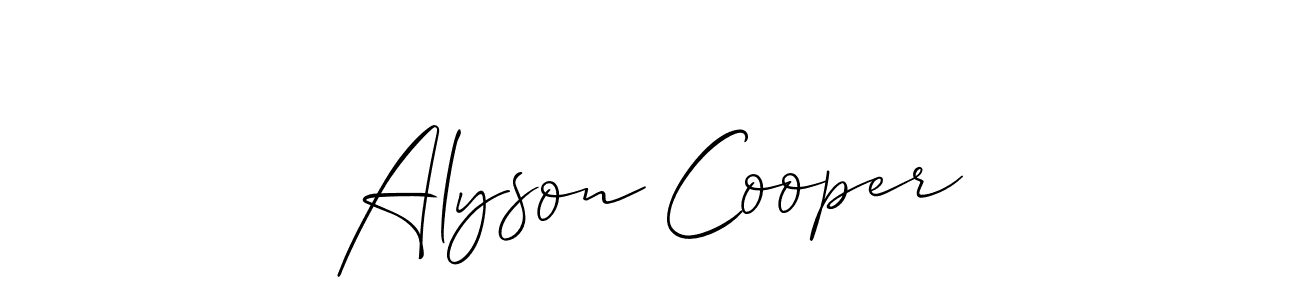 Similarly Allison_Script is the best handwritten signature design. Signature creator online .You can use it as an online autograph creator for name Alyson Cooper. Alyson Cooper signature style 2 images and pictures png