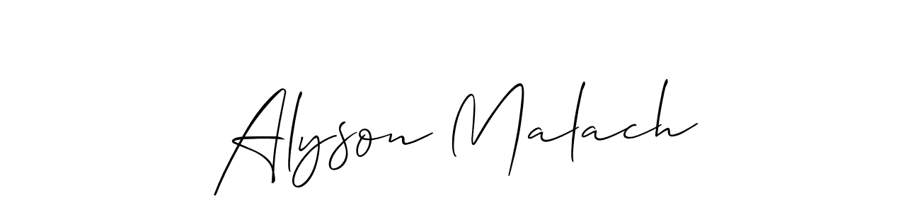 Also we have Alyson Malach name is the best signature style. Create professional handwritten signature collection using Allison_Script autograph style. Alyson Malach signature style 2 images and pictures png