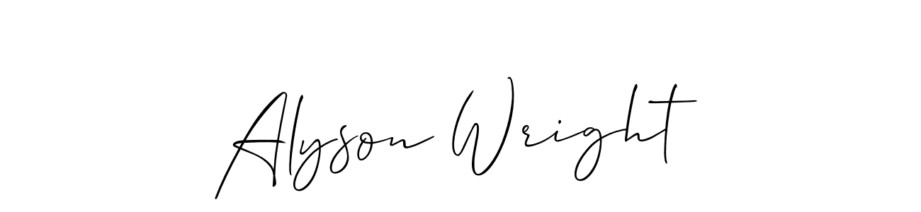 The best way (Allison_Script) to make a short signature is to pick only two or three words in your name. The name Alyson Wright include a total of six letters. For converting this name. Alyson Wright signature style 2 images and pictures png