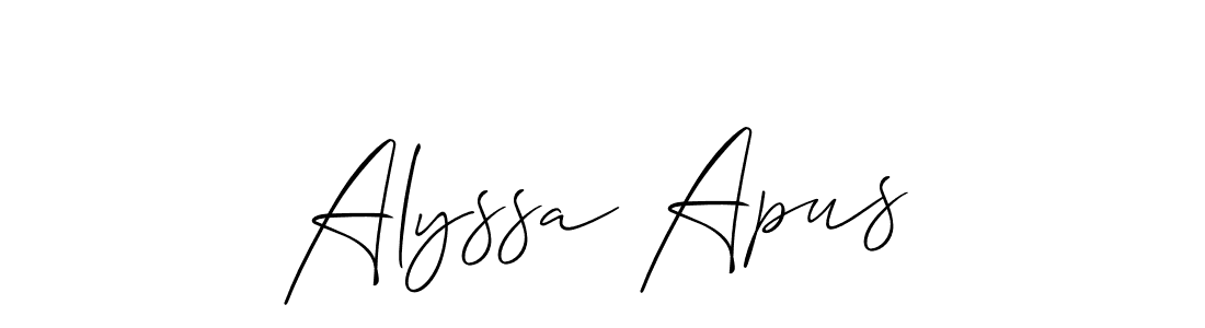 Alyssa Apus stylish signature style. Best Handwritten Sign (Allison_Script) for my name. Handwritten Signature Collection Ideas for my name Alyssa Apus. Alyssa Apus signature style 2 images and pictures png