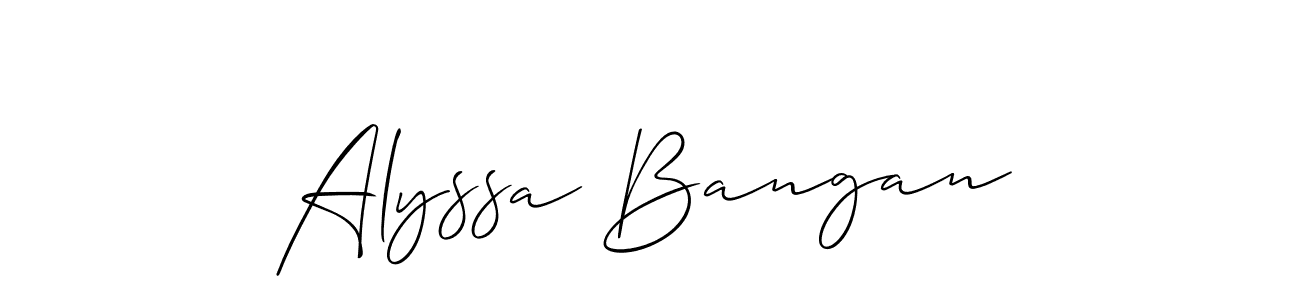 It looks lik you need a new signature style for name Alyssa Bangan. Design unique handwritten (Allison_Script) signature with our free signature maker in just a few clicks. Alyssa Bangan signature style 2 images and pictures png