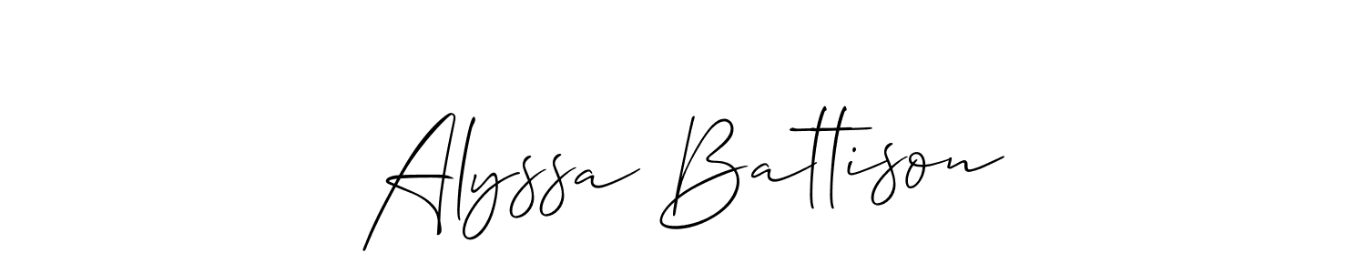 This is the best signature style for the Alyssa Battison name. Also you like these signature font (Allison_Script). Mix name signature. Alyssa Battison signature style 2 images and pictures png