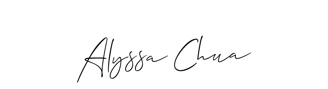Design your own signature with our free online signature maker. With this signature software, you can create a handwritten (Allison_Script) signature for name Alyssa Chua. Alyssa Chua signature style 2 images and pictures png