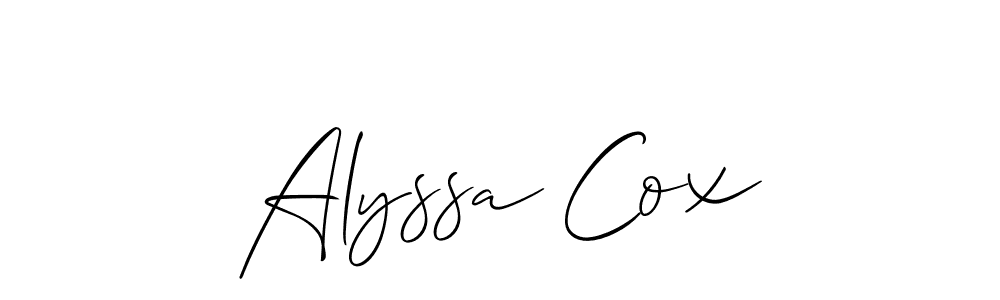 How to make Alyssa Cox name signature. Use Allison_Script style for creating short signs online. This is the latest handwritten sign. Alyssa Cox signature style 2 images and pictures png