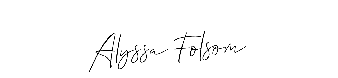 How to make Alyssa Folsom signature? Allison_Script is a professional autograph style. Create handwritten signature for Alyssa Folsom name. Alyssa Folsom signature style 2 images and pictures png