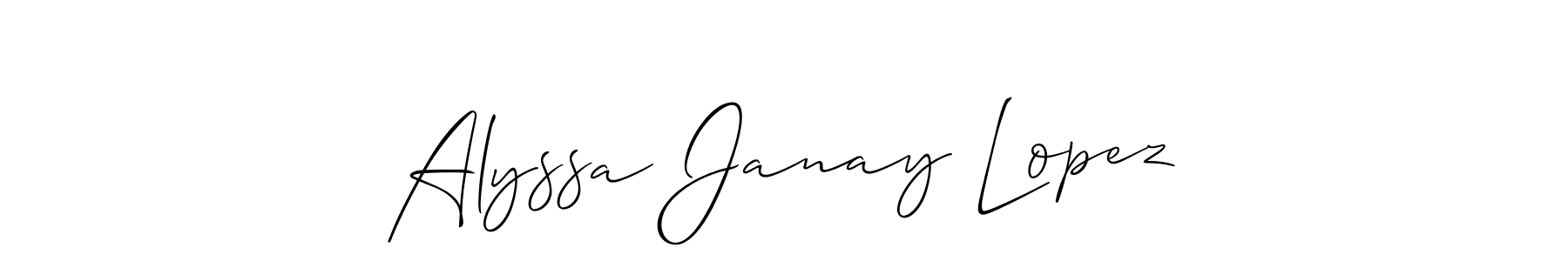 How to make Alyssa Janay Lopez signature? Allison_Script is a professional autograph style. Create handwritten signature for Alyssa Janay Lopez name. Alyssa Janay Lopez signature style 2 images and pictures png