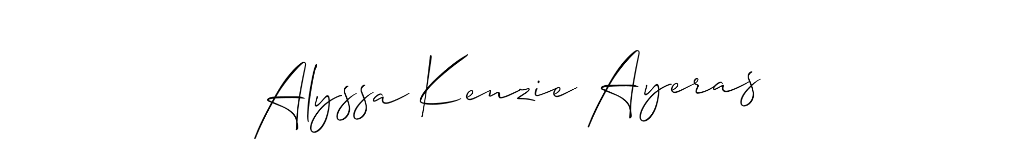 Similarly Allison_Script is the best handwritten signature design. Signature creator online .You can use it as an online autograph creator for name Alyssa Kenzie Ayeras. Alyssa Kenzie Ayeras signature style 2 images and pictures png