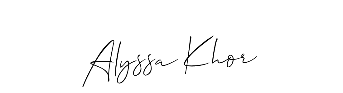 Make a beautiful signature design for name Alyssa Khor. With this signature (Allison_Script) style, you can create a handwritten signature for free. Alyssa Khor signature style 2 images and pictures png