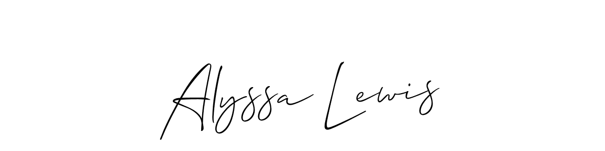 How to make Alyssa Lewis name signature. Use Allison_Script style for creating short signs online. This is the latest handwritten sign. Alyssa Lewis signature style 2 images and pictures png
