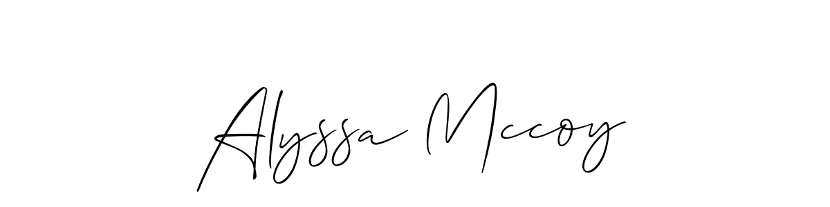 Allison_Script is a professional signature style that is perfect for those who want to add a touch of class to their signature. It is also a great choice for those who want to make their signature more unique. Get Alyssa Mccoy name to fancy signature for free. Alyssa Mccoy signature style 2 images and pictures png