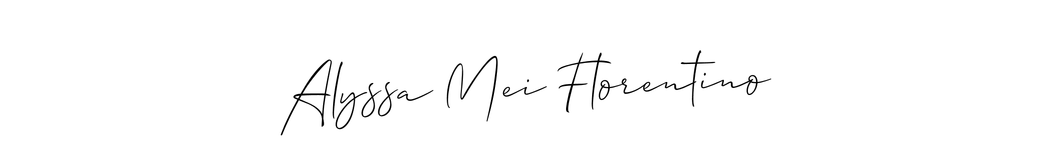 Also You can easily find your signature by using the search form. We will create Alyssa Mei Florentino name handwritten signature images for you free of cost using Allison_Script sign style. Alyssa Mei Florentino signature style 2 images and pictures png