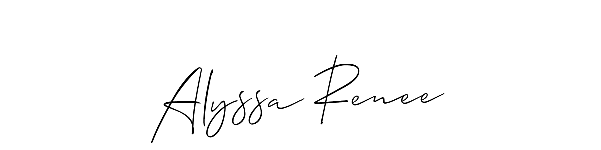 Design your own signature with our free online signature maker. With this signature software, you can create a handwritten (Allison_Script) signature for name Alyssa Renee. Alyssa Renee signature style 2 images and pictures png