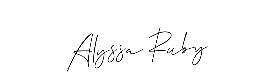 Design your own signature with our free online signature maker. With this signature software, you can create a handwritten (Allison_Script) signature for name Alyssa Ruby. Alyssa Ruby signature style 2 images and pictures png